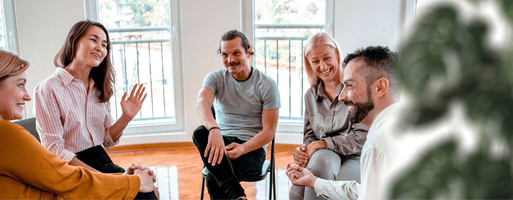 Group therapy at a sober living home