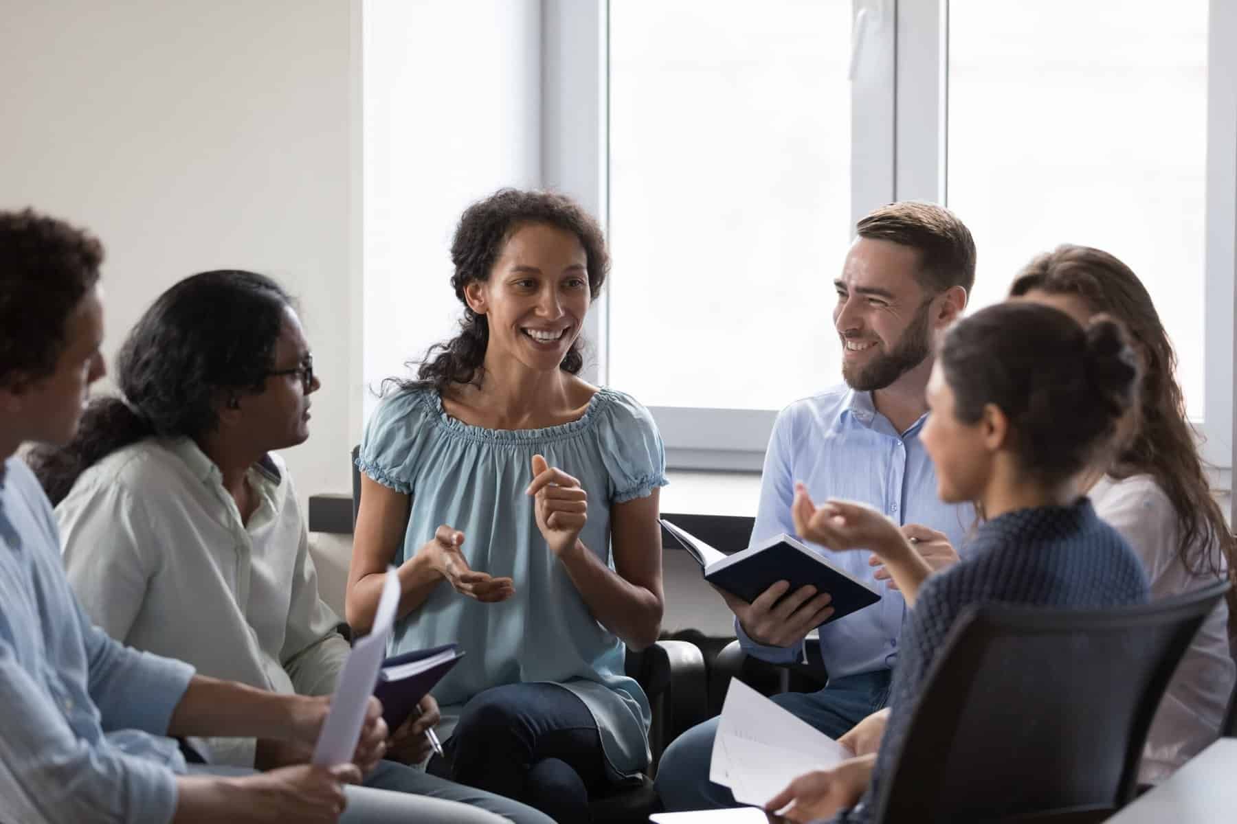 peer support group discusses relapse triggers