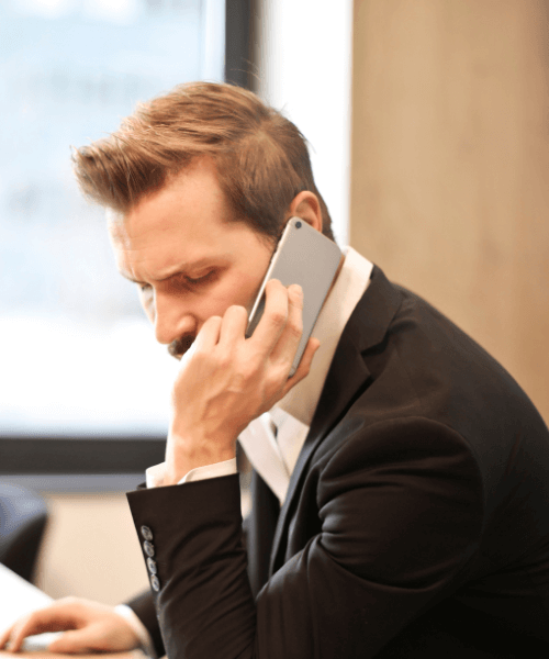 Man on a phone call for addiction recovery support