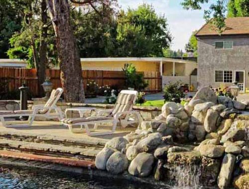 Outdoor backyard view of Harmony Place, a substance addiction rehab center