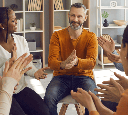 Group therapy at a mental health outpatient center