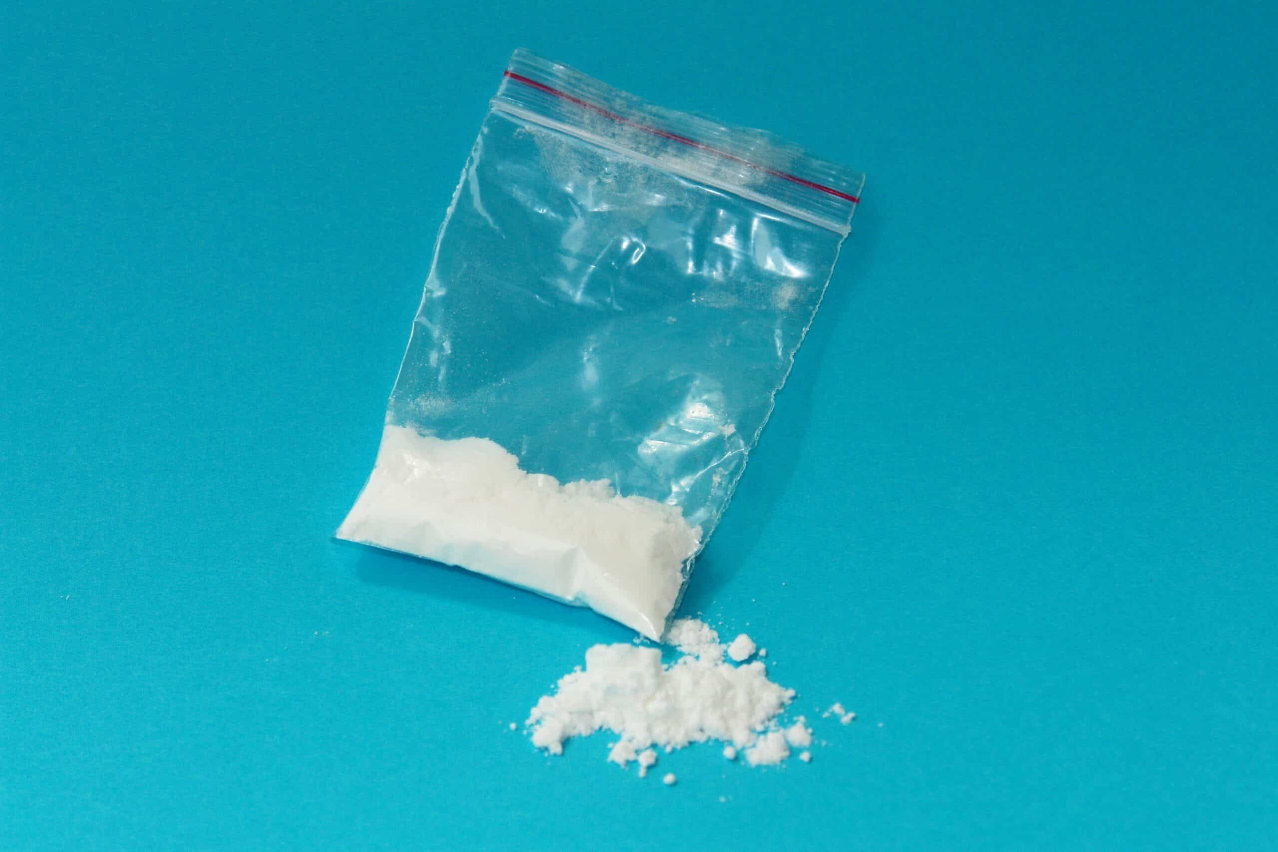 baggie of white powder cocaine