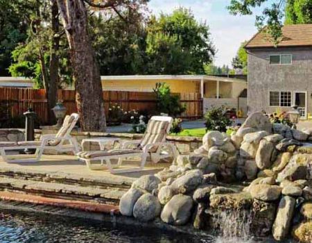 Outdoor backyard view of Harmony Place, a substance addiction rehab center