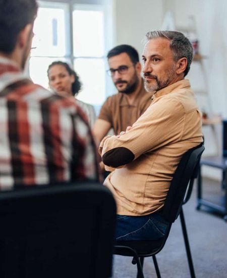 Group therapy at a mental health outpatient center