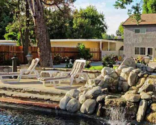Outdoor backyard view of Harmony Place, a substance addiction rehab center