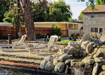 Outdoor backyard view of Harmony Place, a substance addiction rehab center