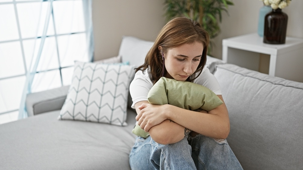 Woman struggling with an unexpected addiction trigger